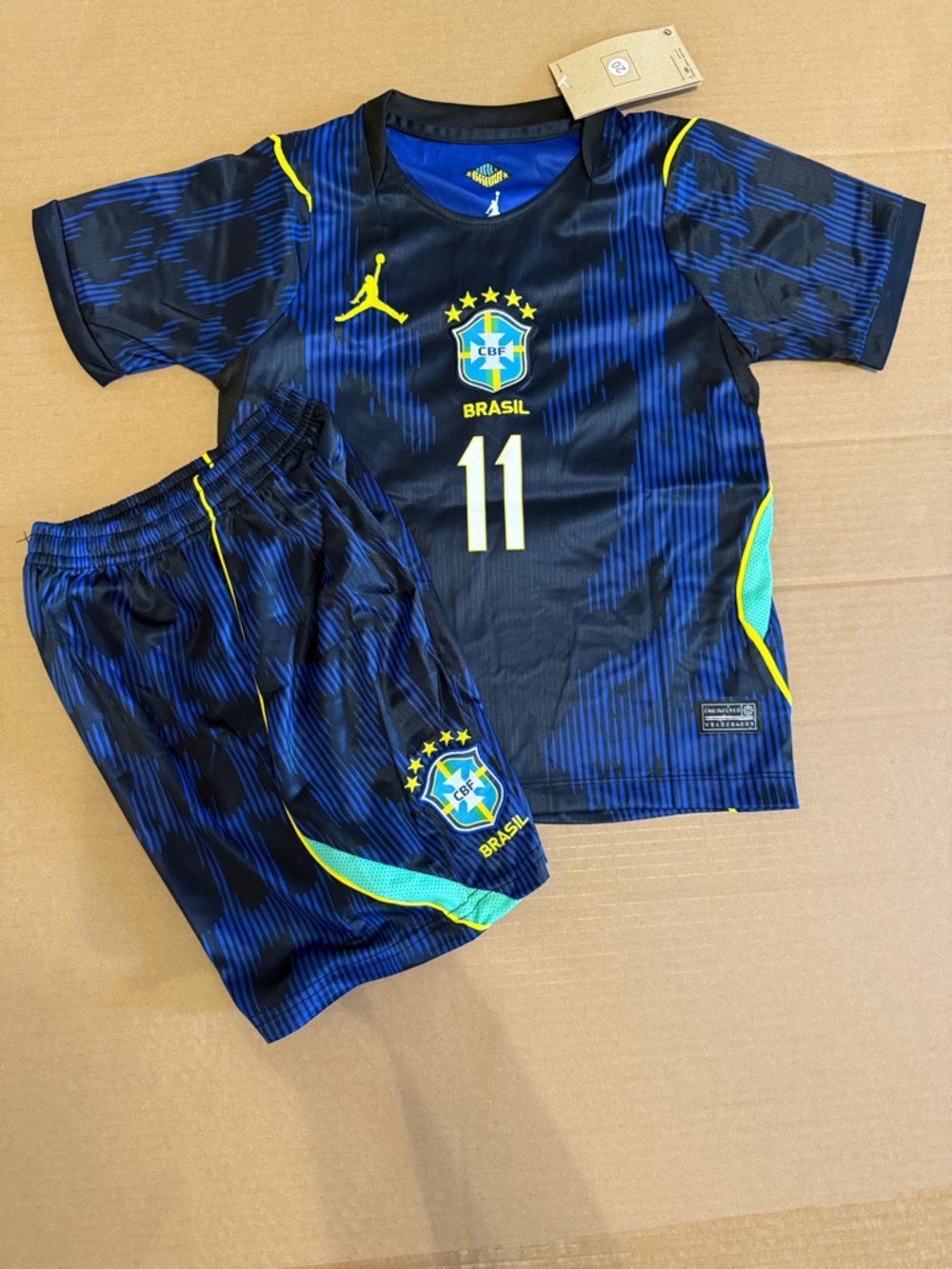 Brazil Home Away Kids Soccer Jersey Set #Raphinha 11# Size 20-28